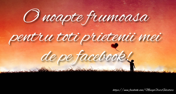 O noapte frumoasa pentru toti prietenii mei de pe facebook!