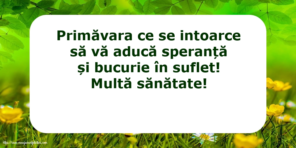 Primavara Multă sănătate!