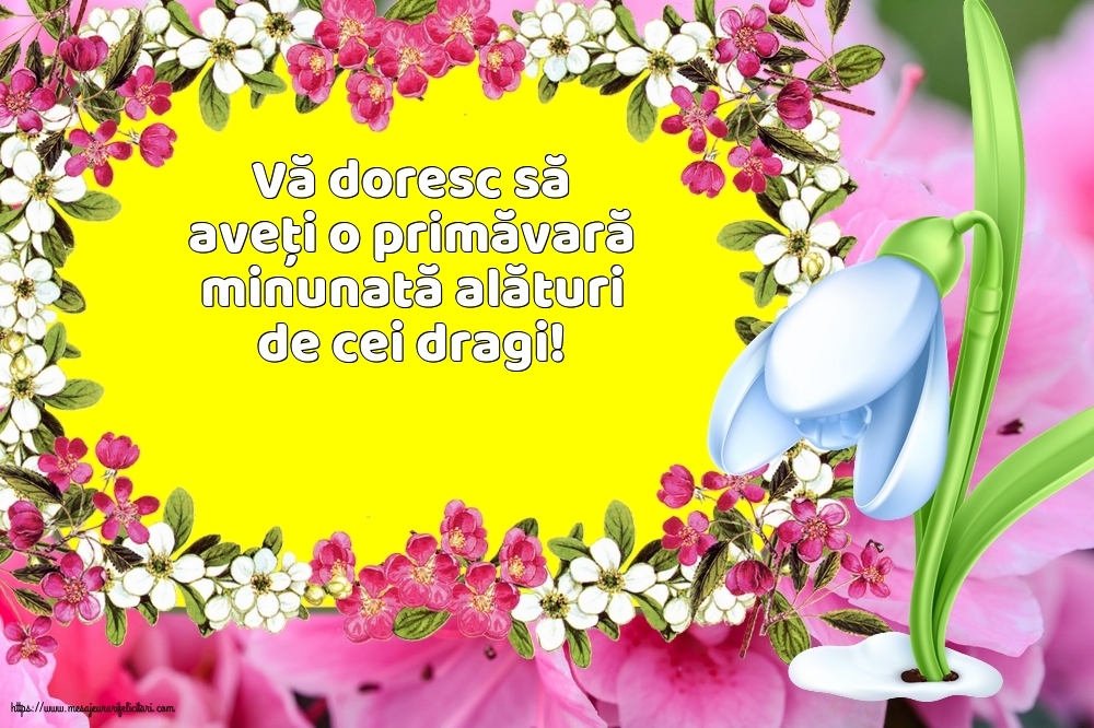 Vă doresc să aveţi o primăvară minunată alături de cei dragi!