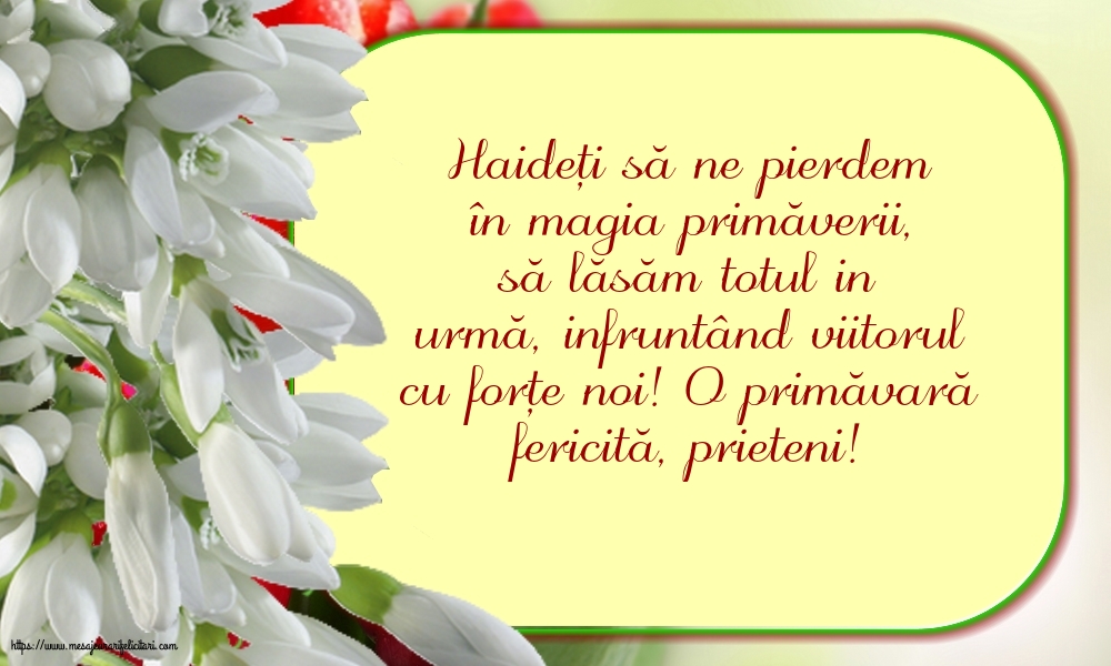 Primavara O primăvară fericită, prieteni!