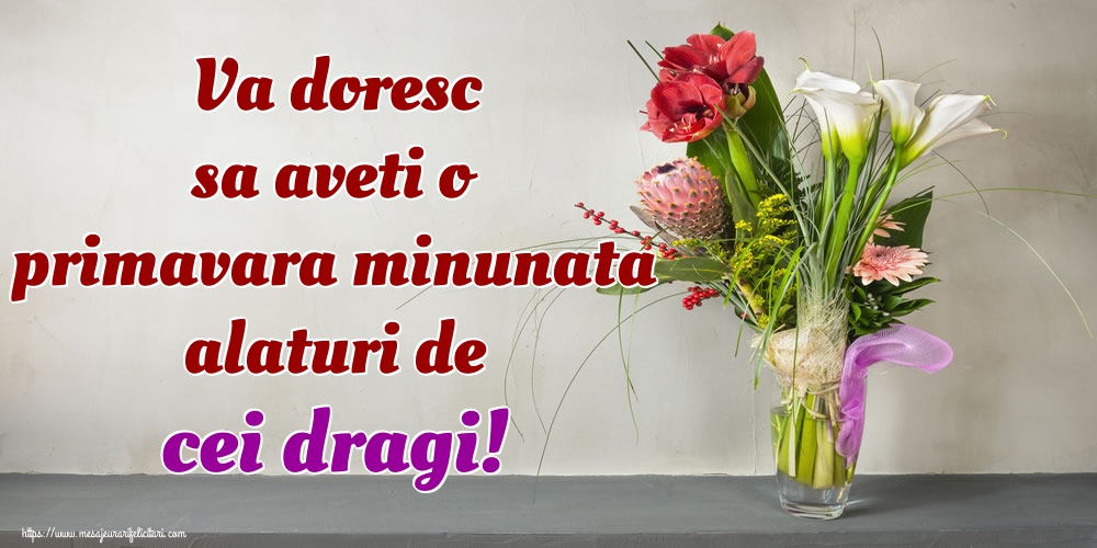 Va doresc sa aveti o primavara minunata alaturi de cei dragi!