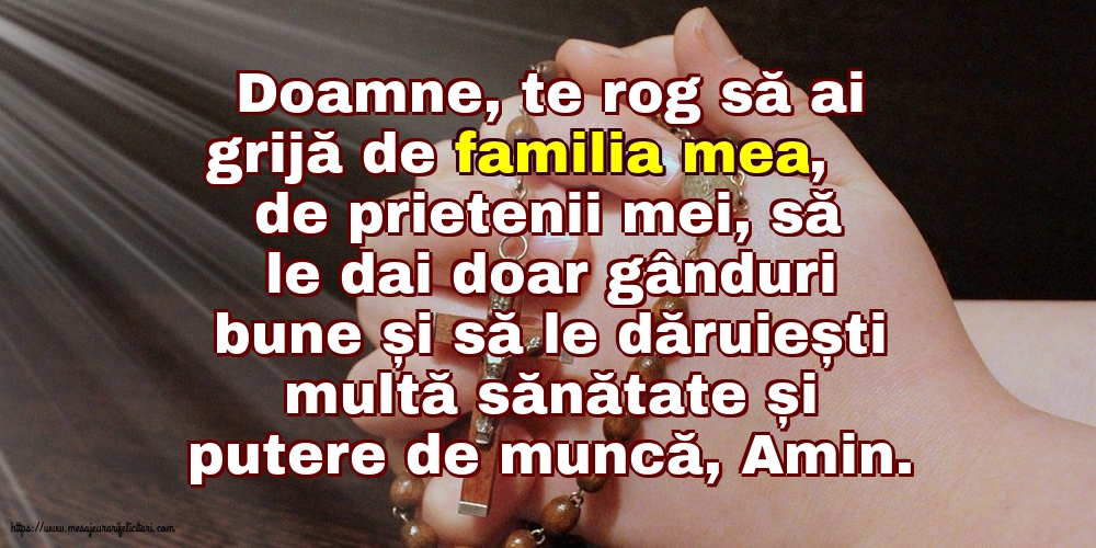 Religioase Doamne, te rog să ai grijă de familia mea!