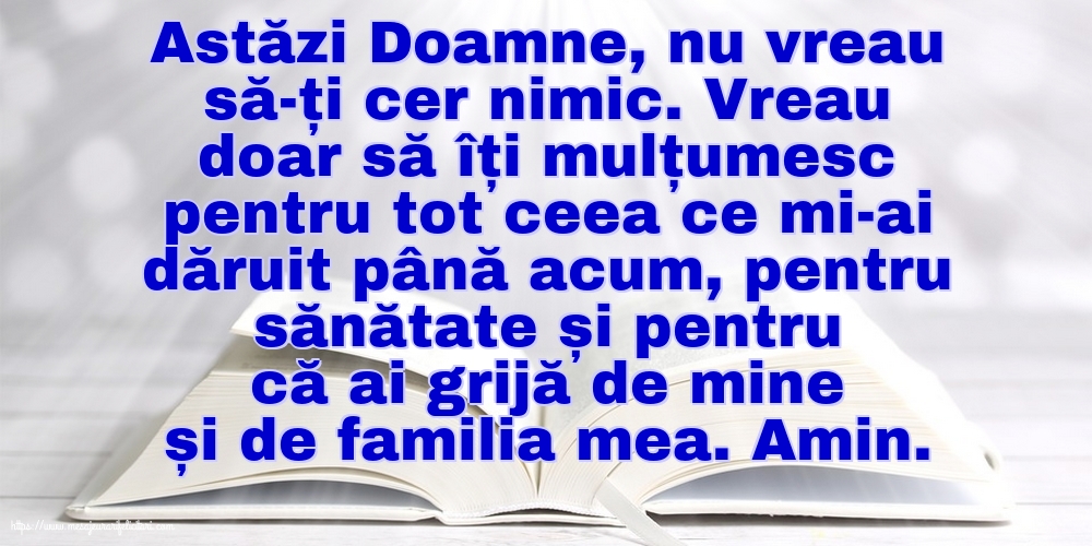 Astăzi Doamne, vreau doar să îți mulțumesc