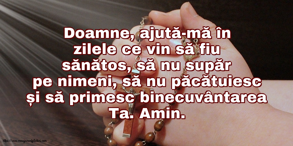 Religioase Doamne, ajută-mă în zilele ce vin să fiu sănătos