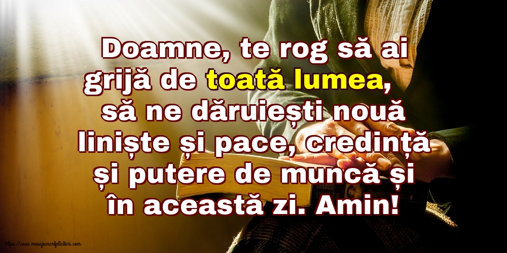 Religioase Doamne, te rog să ai grijă de toată lumea!