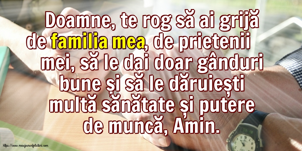 Religioase Doamne, te rog să ai grijă de familia mea!