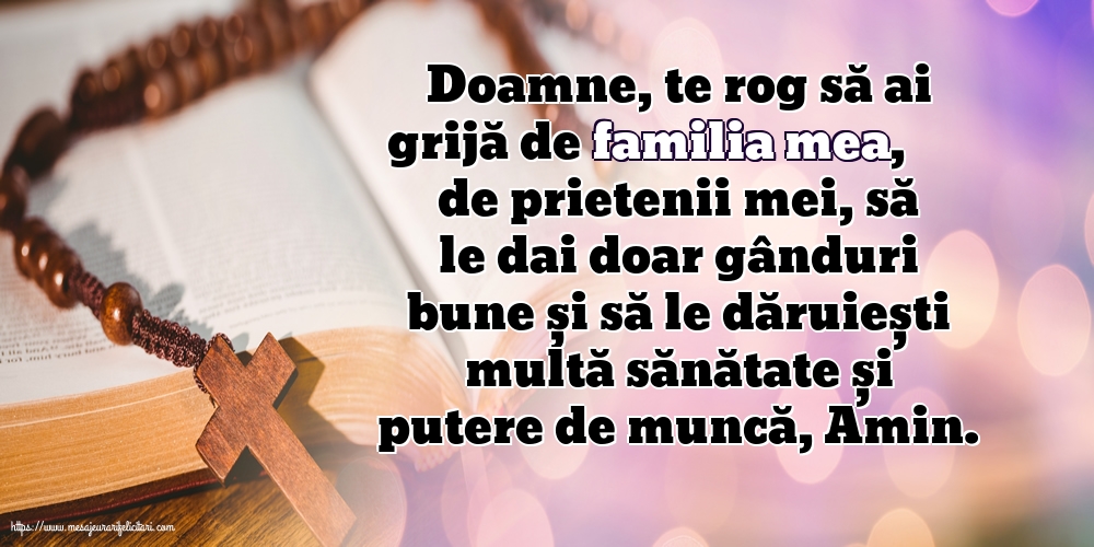 Religioase Doamne, te rog să ai grijă de familia mea!