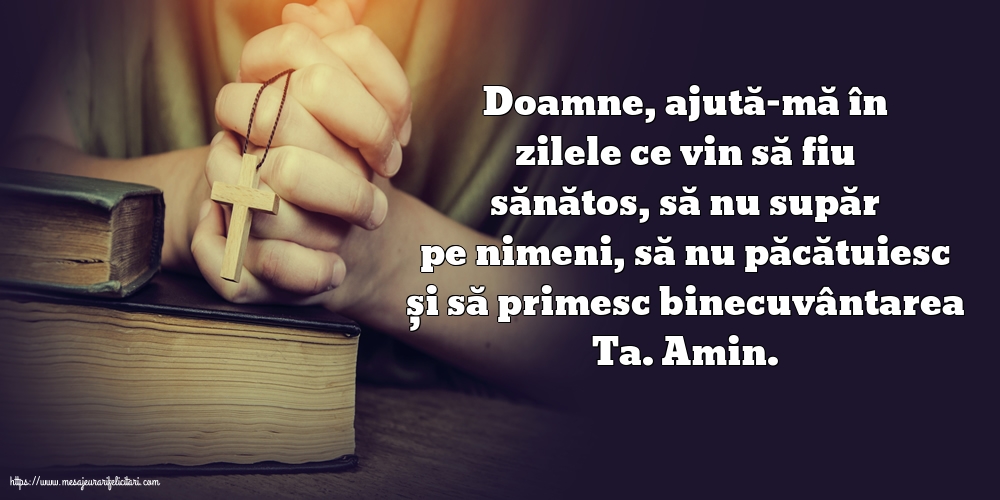 Religioase Doamne, ajută-mă în zilele ce vin să fiu sănătos