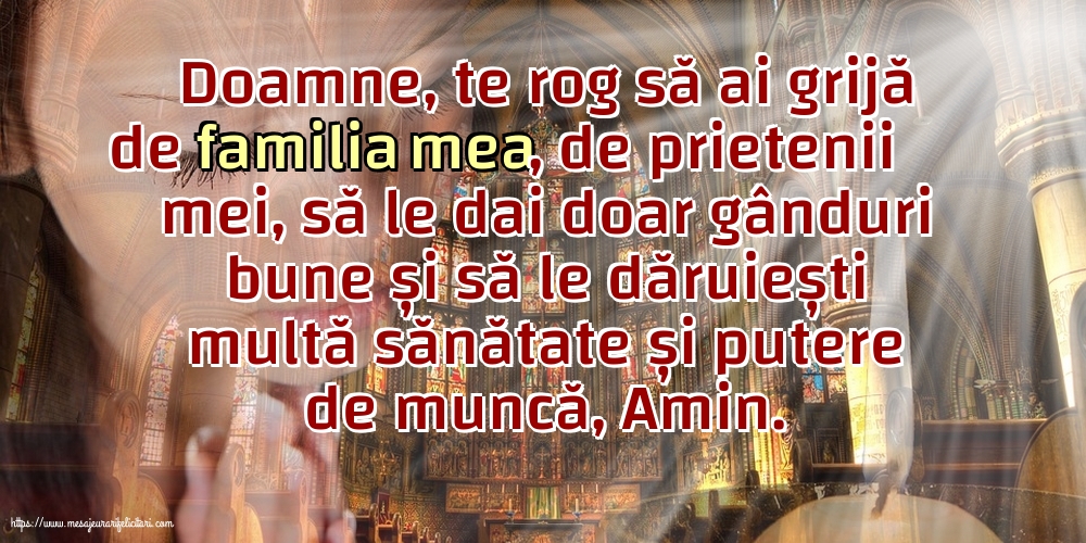 Religioase Doamne, te rog să ai grijă de familia mea!