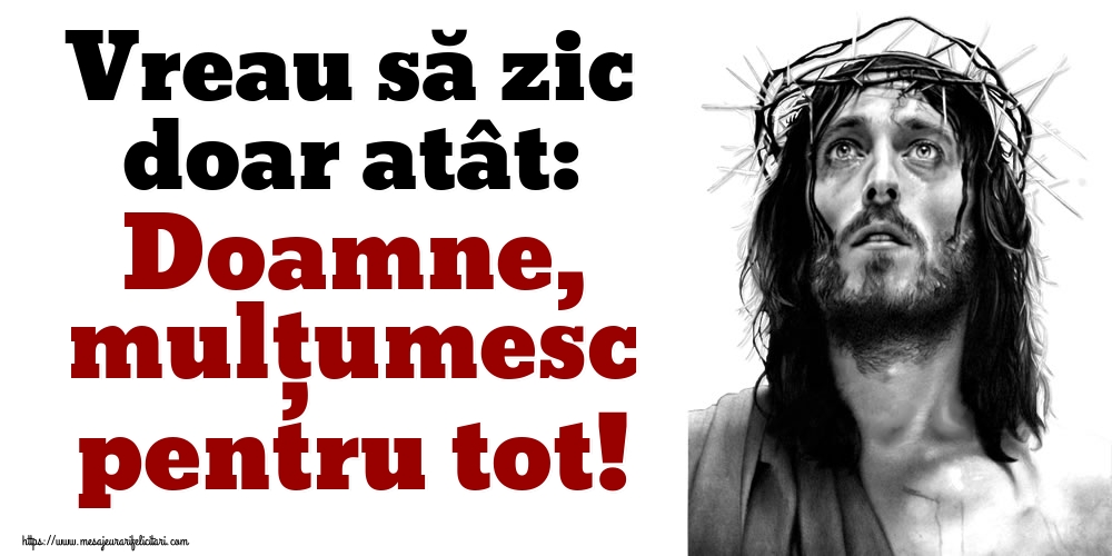 Vreau să zic doar atât: Doamne, mulțumesc pentru tot!