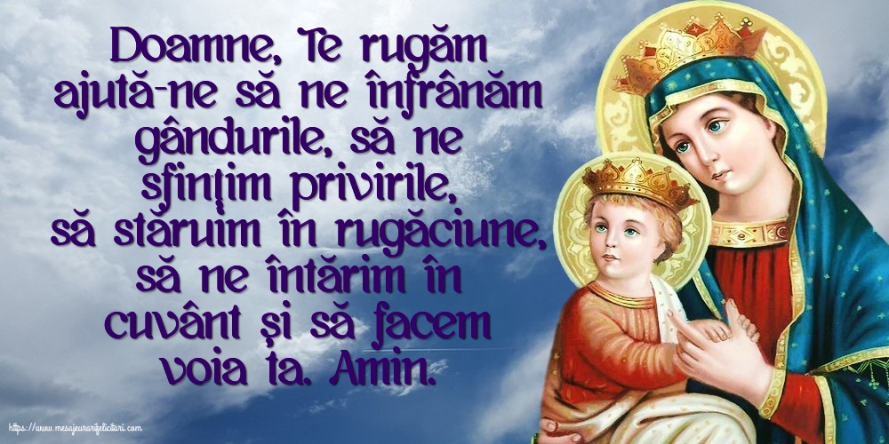 Religioase Doamne, Te rugăm ajută-ne să ne înfrânăm gândurile