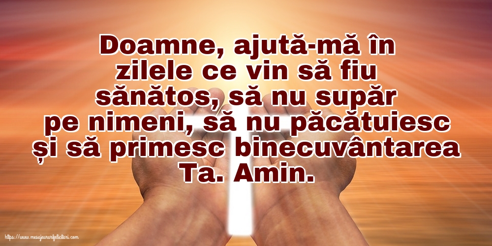 Religioase Doamne, ajută-mă în zilele ce vin să fiu sănătos