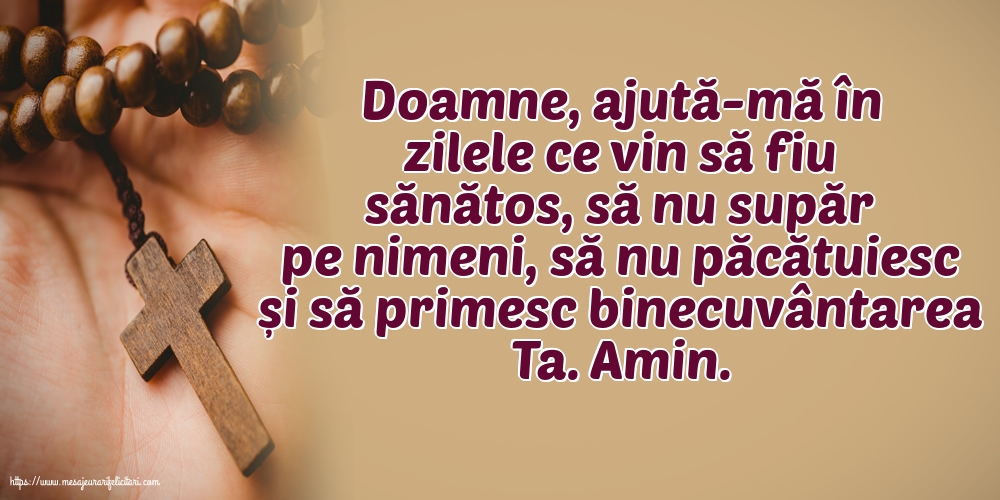 Religioase Doamne, ajută-mă în zilele ce vin să fiu sănătos