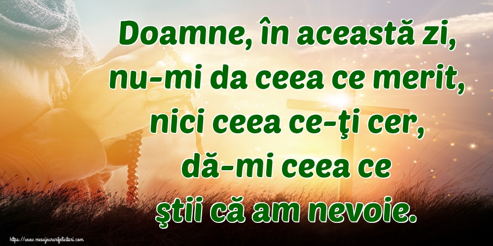 Imagini religioase - Doamne, în această zi, nu-mi da ceea ce merit, nici ceea ce-ţi cer, dă-mi ceea ce ştii că am nevoie. - mesajeurarifelicitari.com
