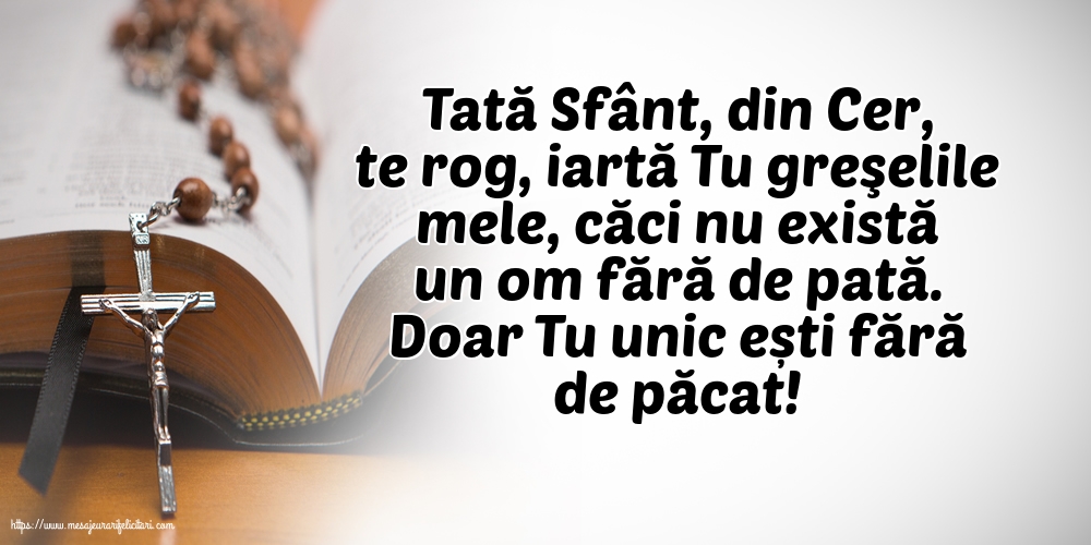 Religioase Tată Sfânt, din Cer, te rog, iartă Tu greşelile mele