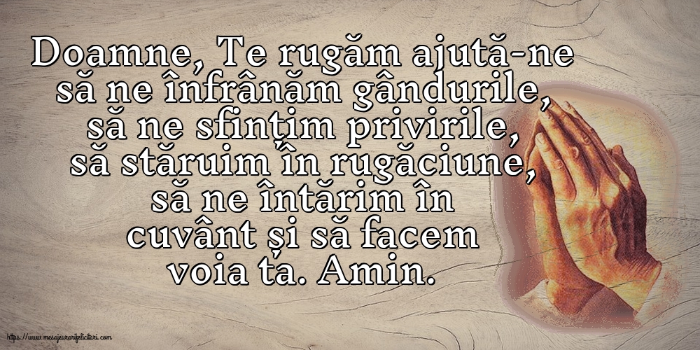Religioase Doamne, Te rugăm ajută-ne să ne înfrânăm gândurile