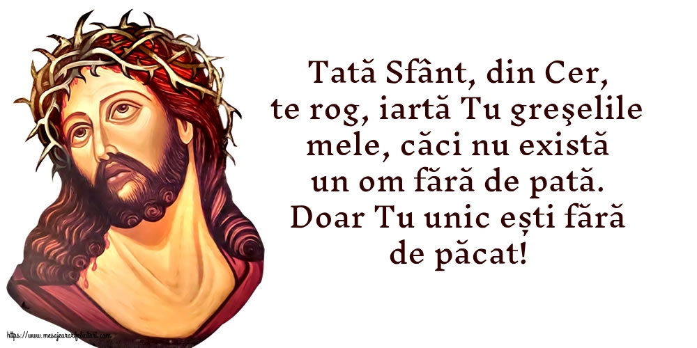 Religioase Tată Sfânt, din Cer, te rog, iartă Tu greşelile mele
