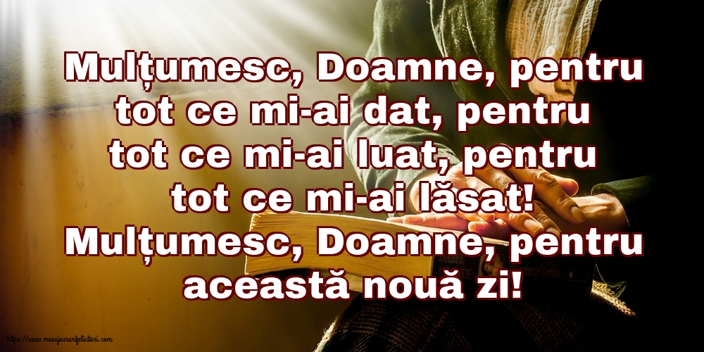 Religioase Mulțumesc, Doamne, pentru această nouă zi!