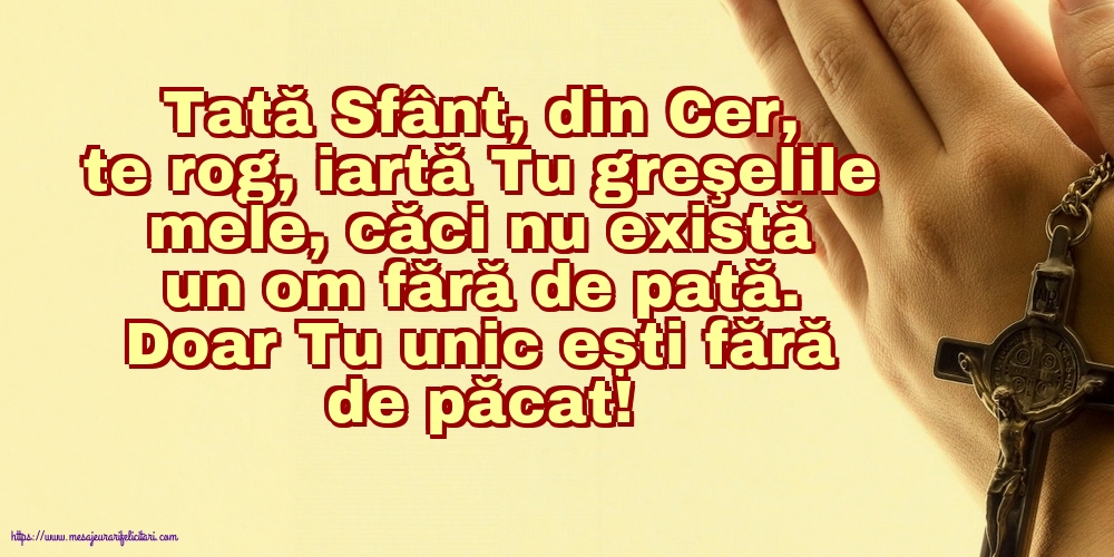 Religioase Tată Sfânt, din Cer, te rog, iartă Tu greşelile mele