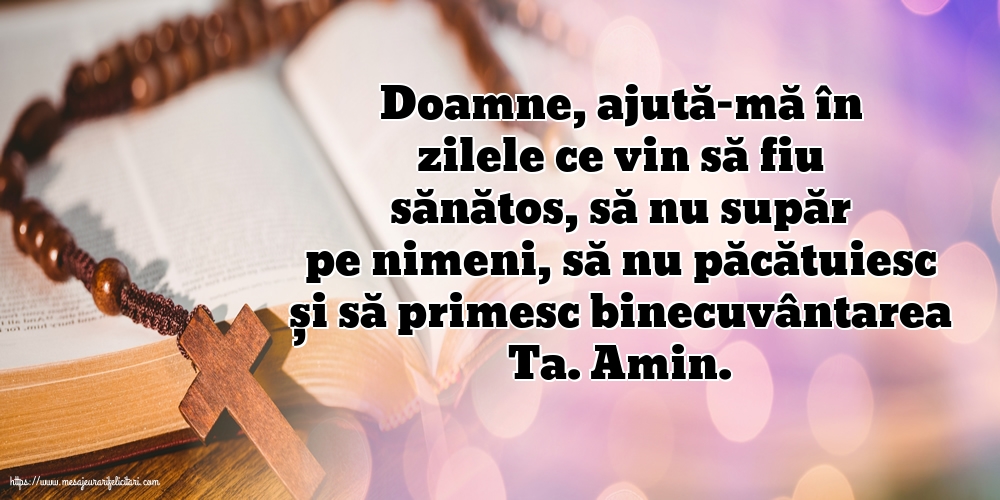 Religioase Doamne, ajută-mă în zilele ce vin să fiu sănătos