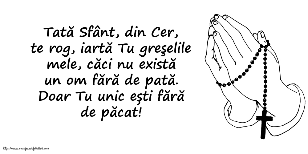 Religioase Tată Sfânt, din Cer, te rog, iartă Tu greşelile mele