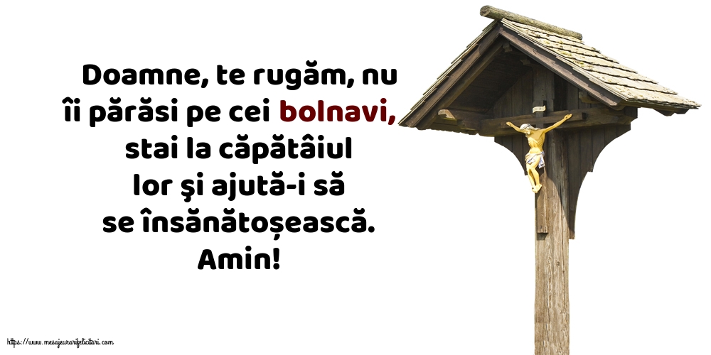 Religioase Amin! Doamne, te rugăm, nu îi părăsi pe cei bolnavi