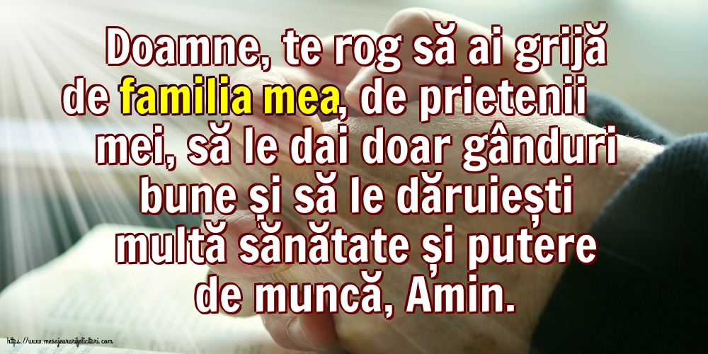 Religioase Doamne, te rog să ai grijă de familia mea!