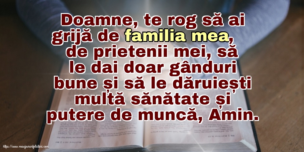 Religioase Doamne, te rog să ai grijă de familia mea!