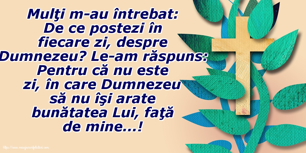 Religioase De ce postezi în fiecare zi, despre Dumnezeu?