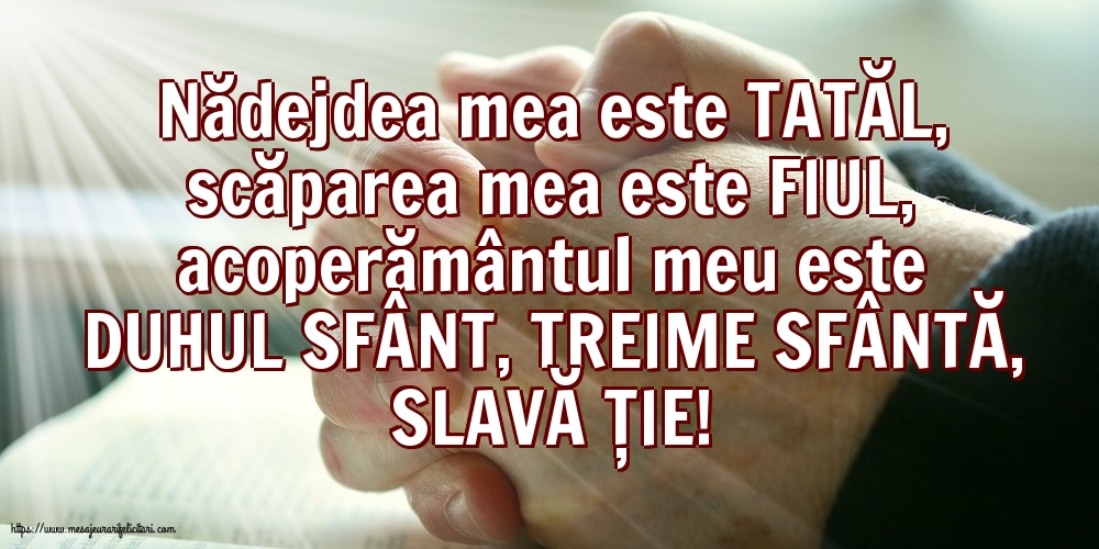 Imagini religioase - TREIME SFÂNTĂ, SLAVĂ ȚIE! - mesajeurarifelicitari.com