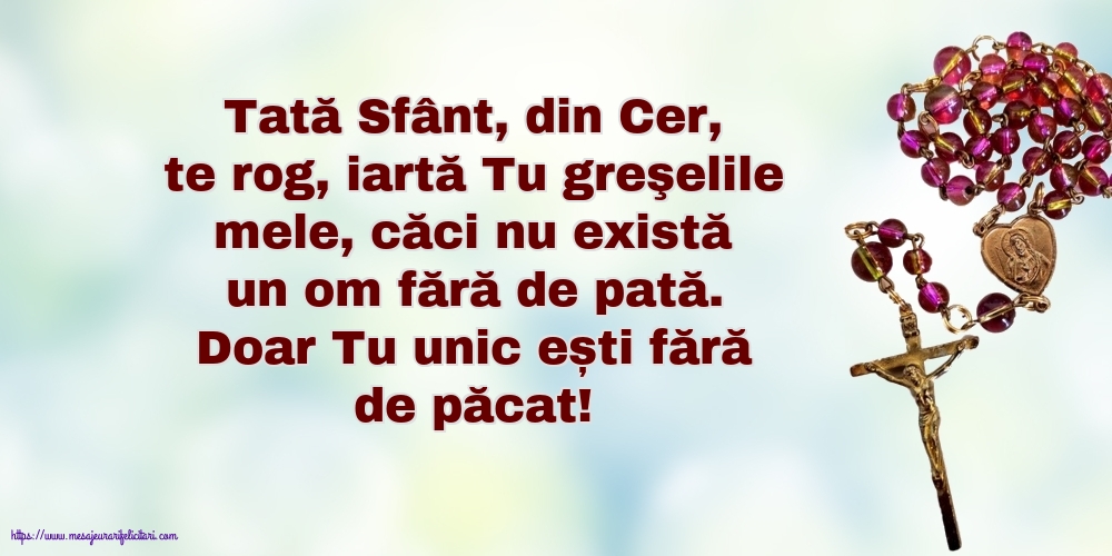 Religioase Tată Sfânt, din Cer, te rog, iartă Tu greşelile mele