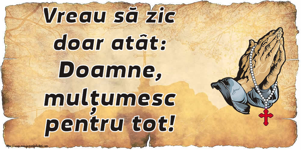 Vreau să zic doar atât: Doamne, mulțumesc pentru tot!