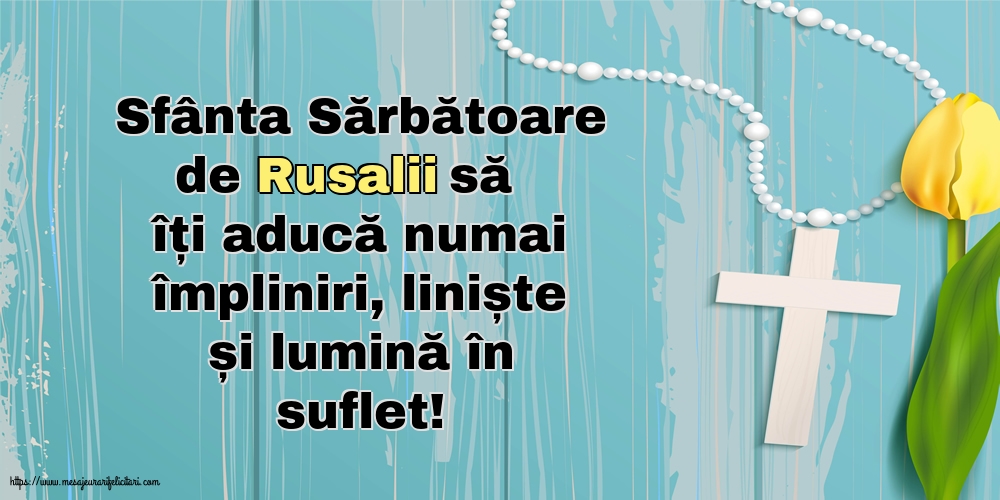 Sfânta Sărbătoare de Rusalii să îți aducă numai împliniri, liniște și lumină în suflet!