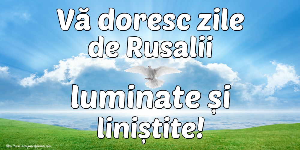 Vă doresc zile de Rusalii luminate și liniștite!