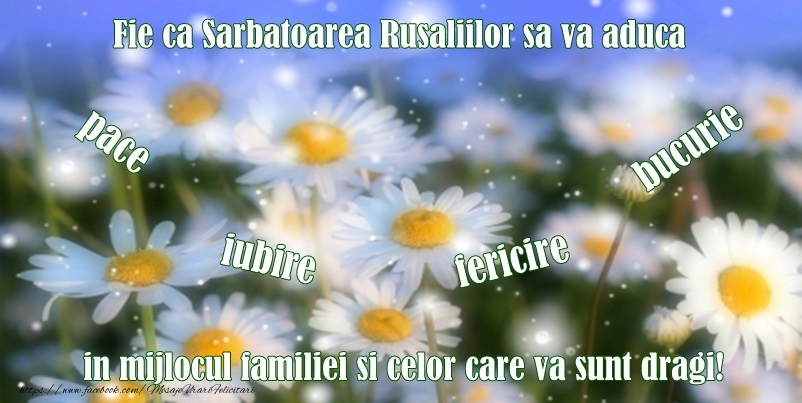 Felicitari de Rusalii - Fie ca Sarbatoarea Rusaliilor sa va aduca pace, iubire, bucurie si fericire in mijlocul familiei si celor care va sunt dragi! - mesajeurarifelicitari.com