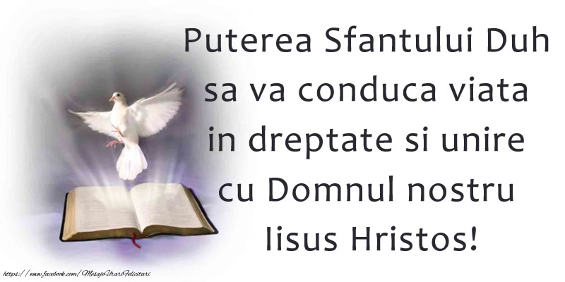 Felicitari de Rusalii - Puterea Sfantului Duh sa va conduca viata in dreptate si unire cu Domnul nostru Iisus Hristos! - mesajeurarifelicitari.com