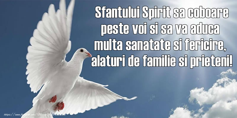 Felicitari de Rusalii - Sfantului Spirit sa coboare peste voi si sa va aduca multa sanatate si fericire, alaturi de familie si prieteni! - mesajeurarifelicitari.com