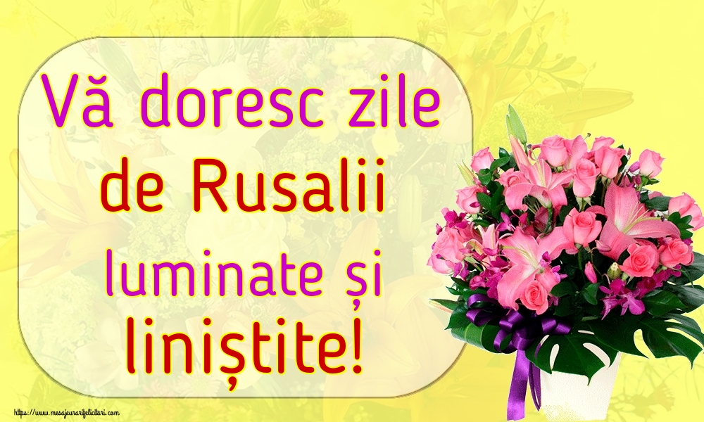 Vă doresc zile de Rusalii luminate și liniștite!