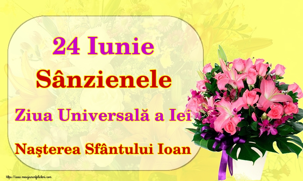 24 Iunie Sânzienele Ziua Universală a Iei Naşterea Sfântului Ioan