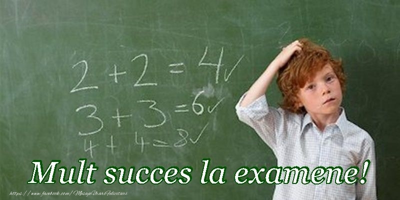 Felicitari pentru Scoala - Mult succes la examene! - mesajeurarifelicitari.com