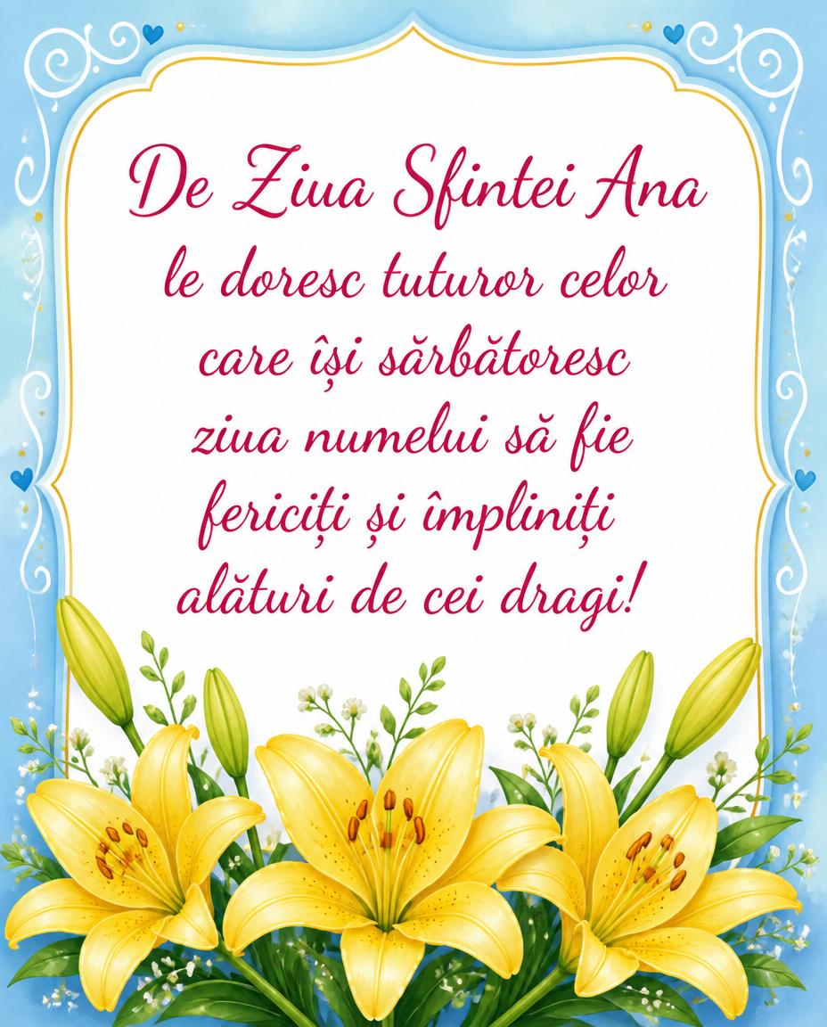 Felicitari de Sfanta Ana - De Ziua Sfintei Ana le doresc - mesajeurarifelicitari.com