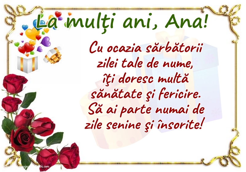 Felicitari de Sfanta Ana cu mesaje - La mulți ani, Ana!