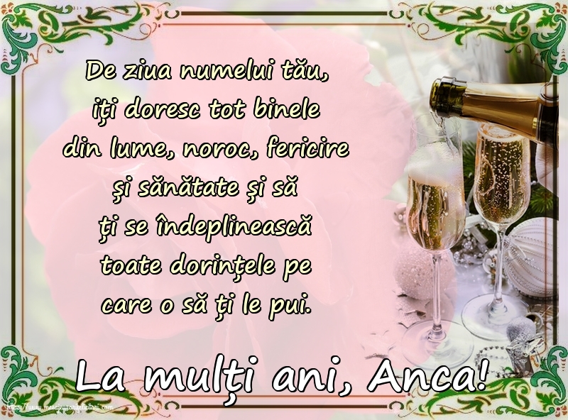 Felicitari de Sfanta Ana cu mesaje - La mulți ani, Anca!