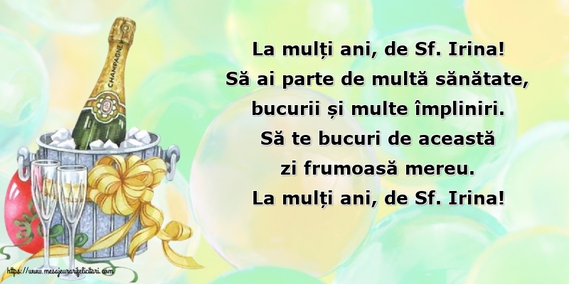 La mulți ani, de Sf. Irina!