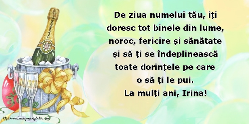 Sfanta Irina La mulți ani, Irina!