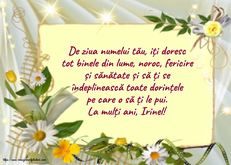 Sfanta Irina La mulți ani, Irinel!