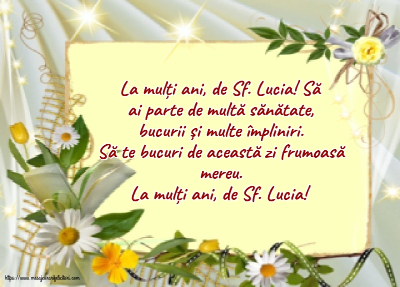 Sfanta Lucia La mulți ani, de Sf. Lucia!