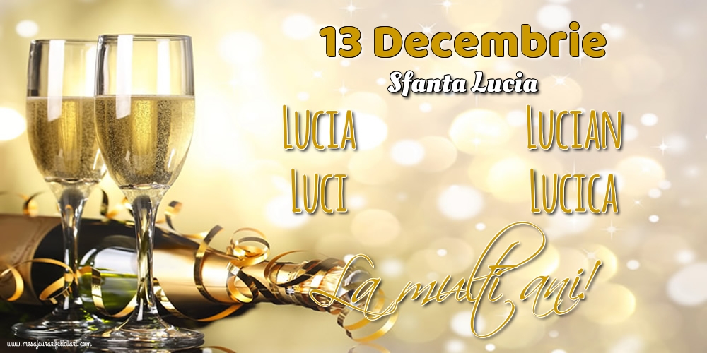 Felicitari de Sfanta Lucia - 13 Decembrie - Sfanta Lucia - mesajeurarifelicitari.com
