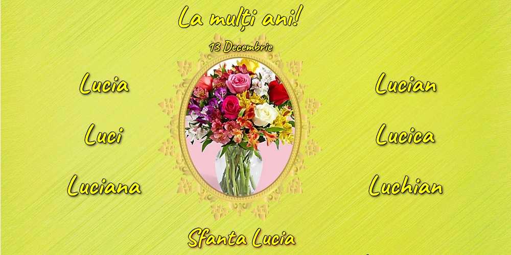 Felicitari de Sfanta Lucia - 13 Decembrie - Sfanta Lucia - mesajeurarifelicitari.com
