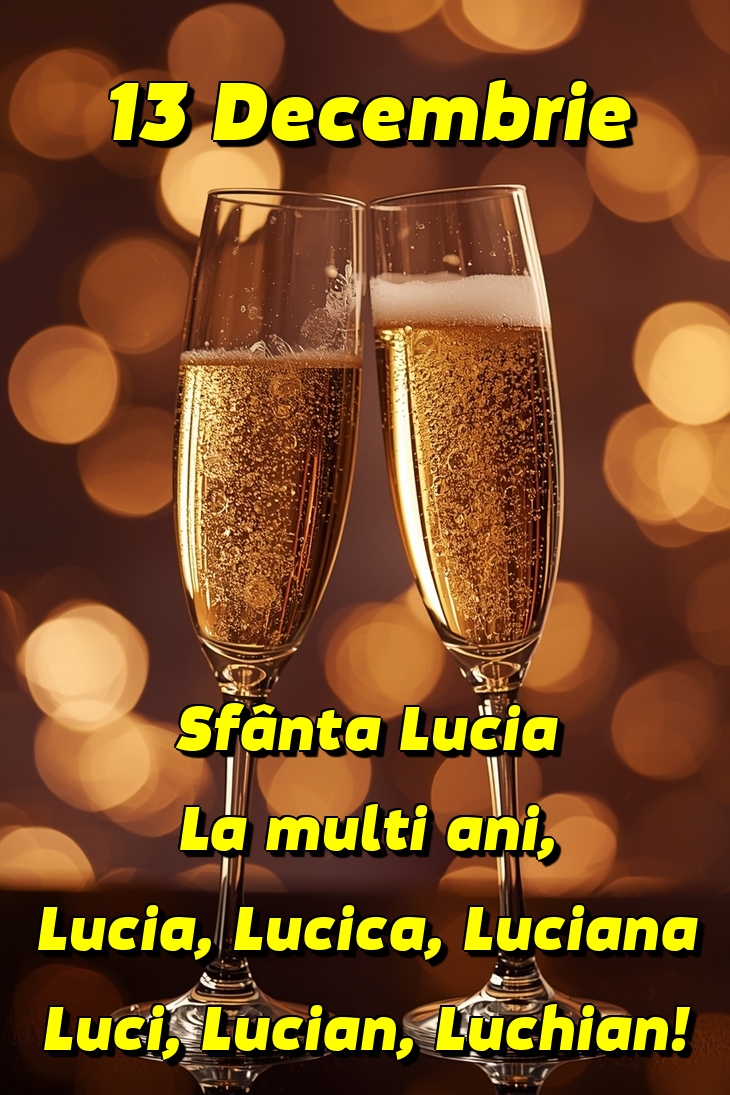 13 Decembrie Sfânta Lucia La multi ani, Lucia, Lucica, Luciana Luci, Lucian, Luchian!